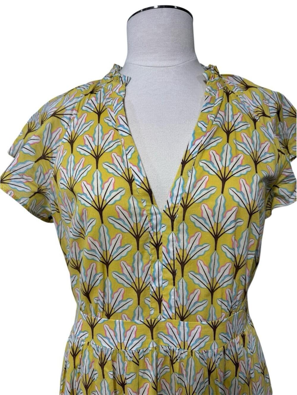 Boden Women's Boden Bernadette Cotton Midi Dress 6P Yellow Pockets Dr1 - Picture 6 of 9